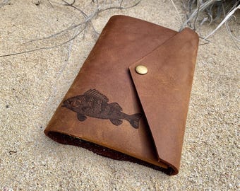 Personalized Leather Fishing Log: Engraved Fish Journal, Angler Gift