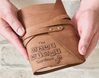 Personalized Leather Board Game Scorebook: Family Game Night Journal