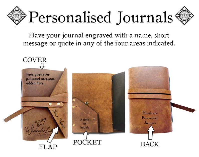 Personalised Travel Journal, Leather Travel Diary, Wanderlust Gifts, Leather Wrap Journal, Our Adventure Book, Travel Notebook, Travel Gift image 3