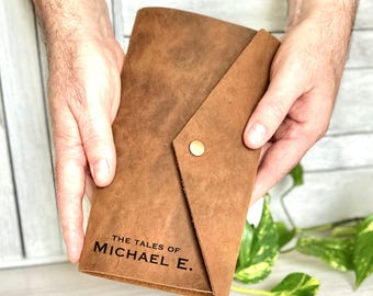 Personalised Refillable Journal, Handmade with genuine Leather, Customised Engraved Notebook