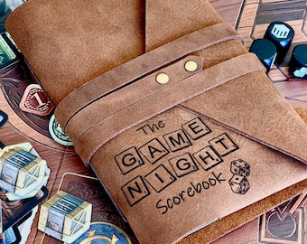 Personalized Leather Board Game Scorebook: Engraved Game Night Journal