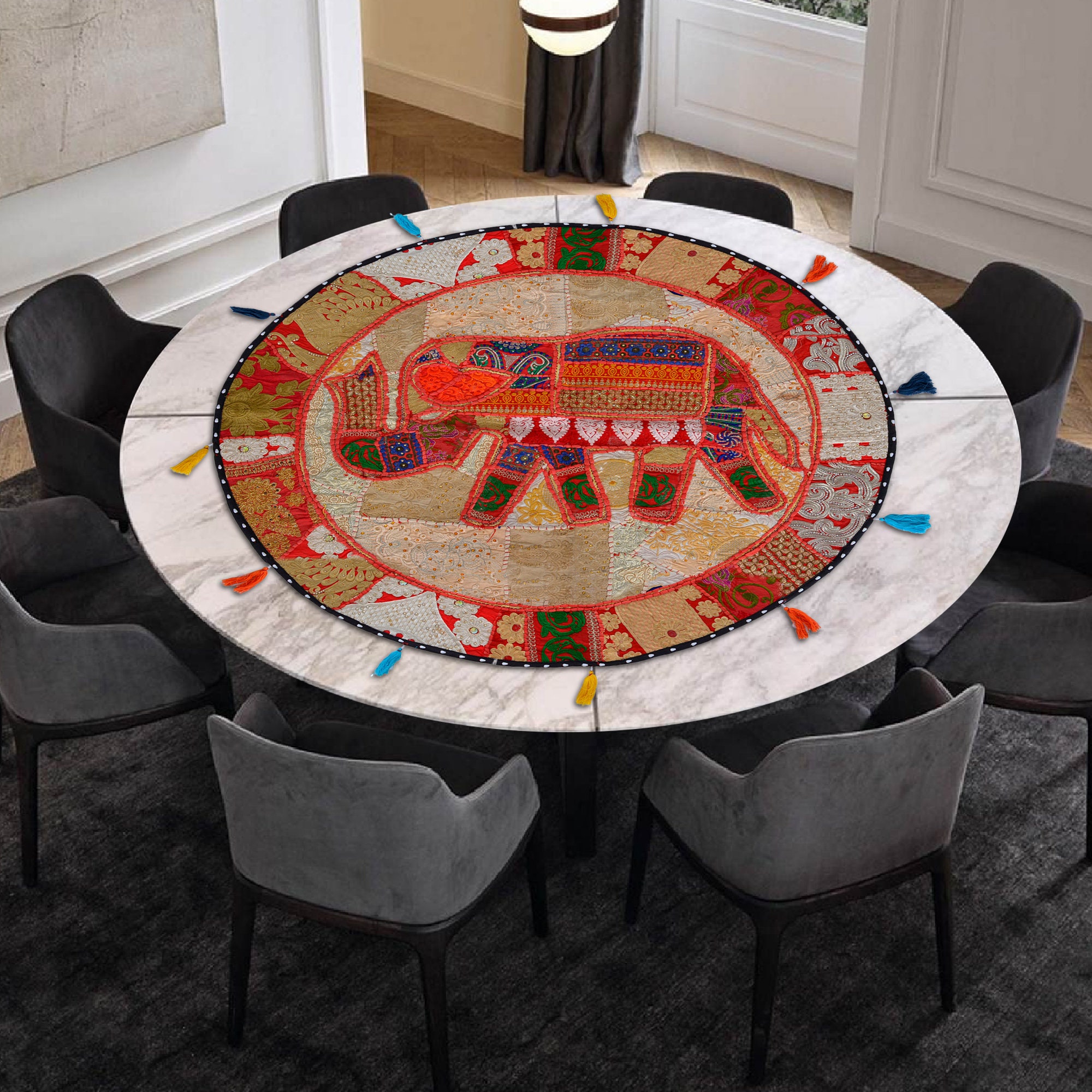 Round Placemat/Runner Perfect for Table Decorative Cotton Etsy