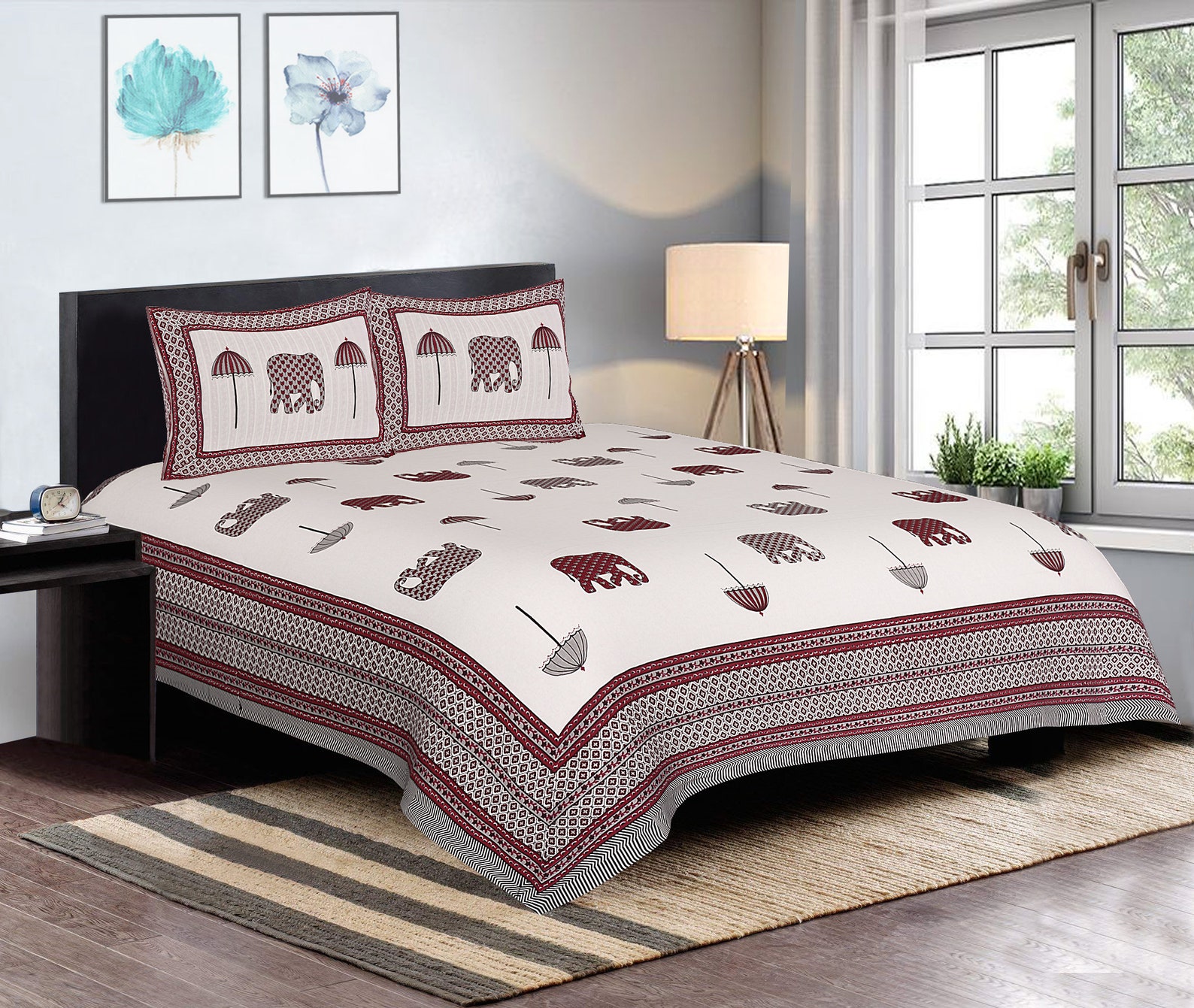 King Size Bedsheets for Double Bed with 2 Pillow Covers Sets Etsy