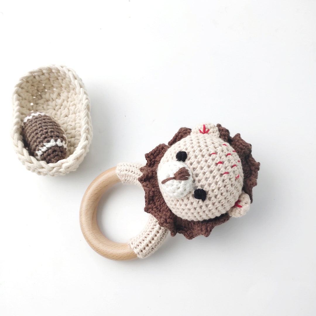 JANOURI Rattle & Beißring Lion simba made in - Etsy UK