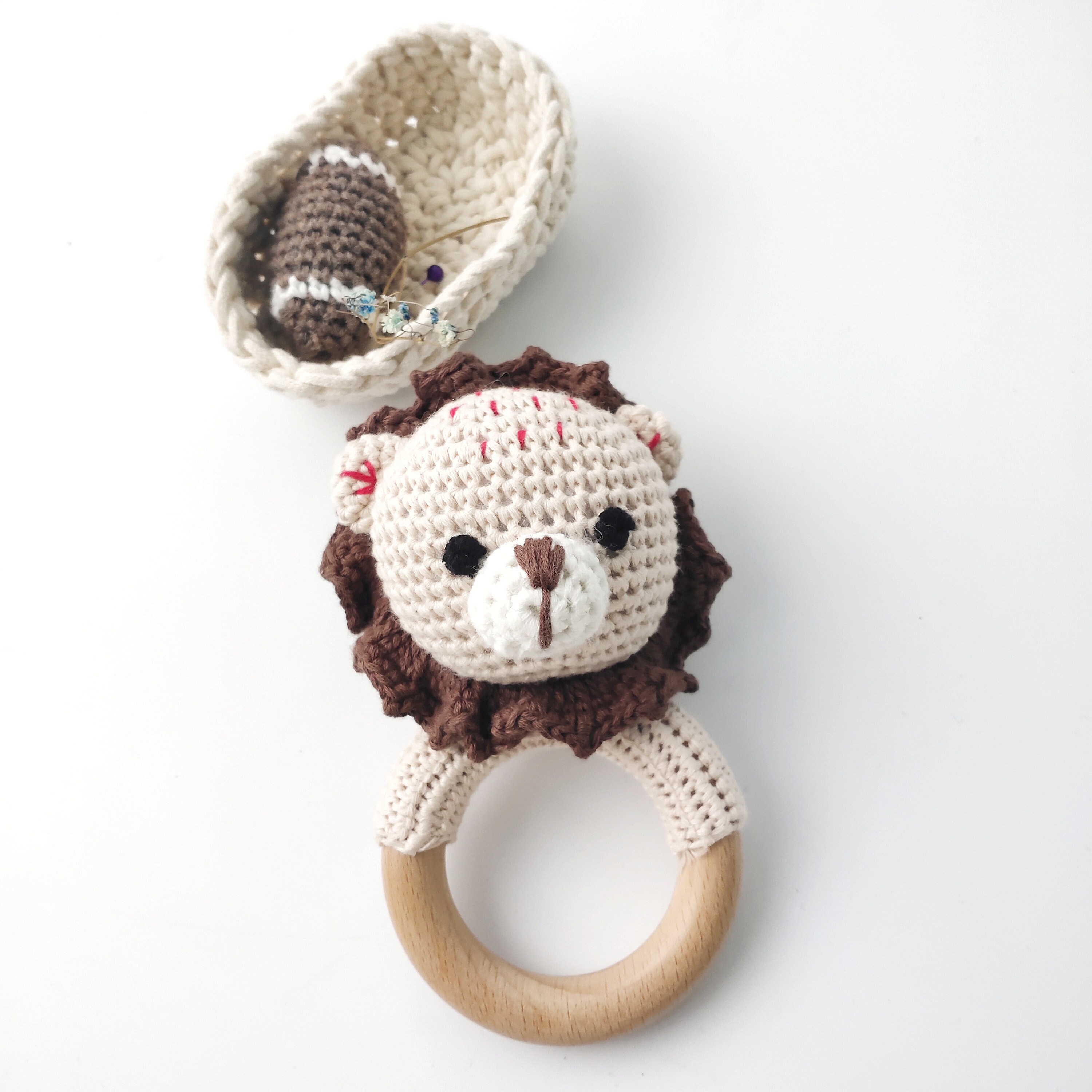 JANOURI Rattle & Beißring Lion simba made in - Etsy UK