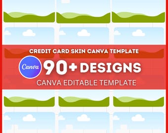 Kreditkarte Skin Canva Vorlage | Bearbeitbares Debit Karten Cover Mockup