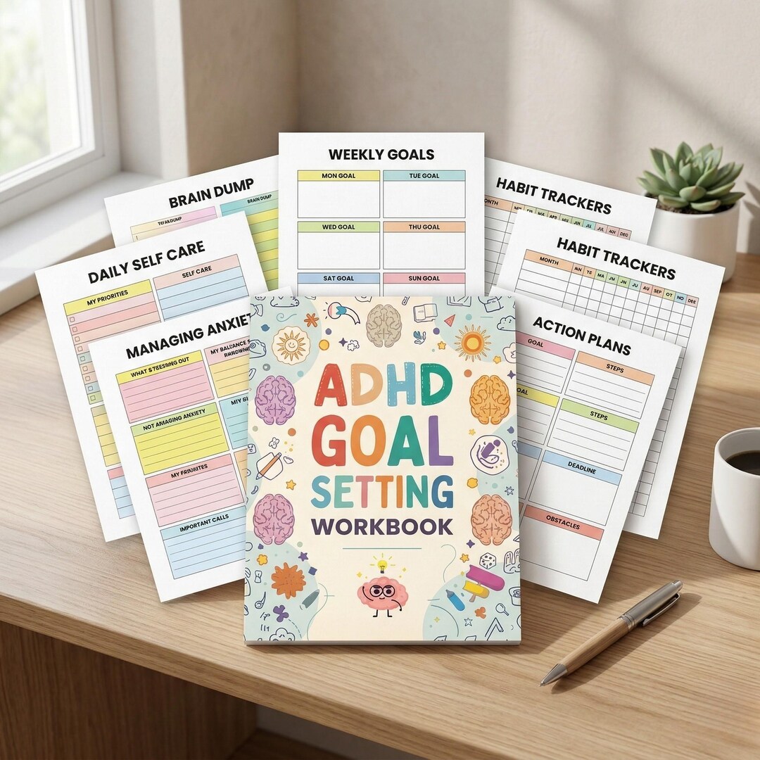 ADHD Goal Setting Workbook | Neurodivergent Planner | Printable ...