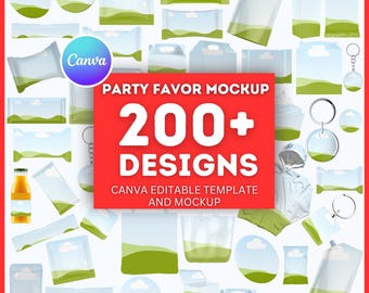 Paquete de más de 200 maquetas de recuerdos para fiestas / Plantillas editables en Canva (Descarga digital)