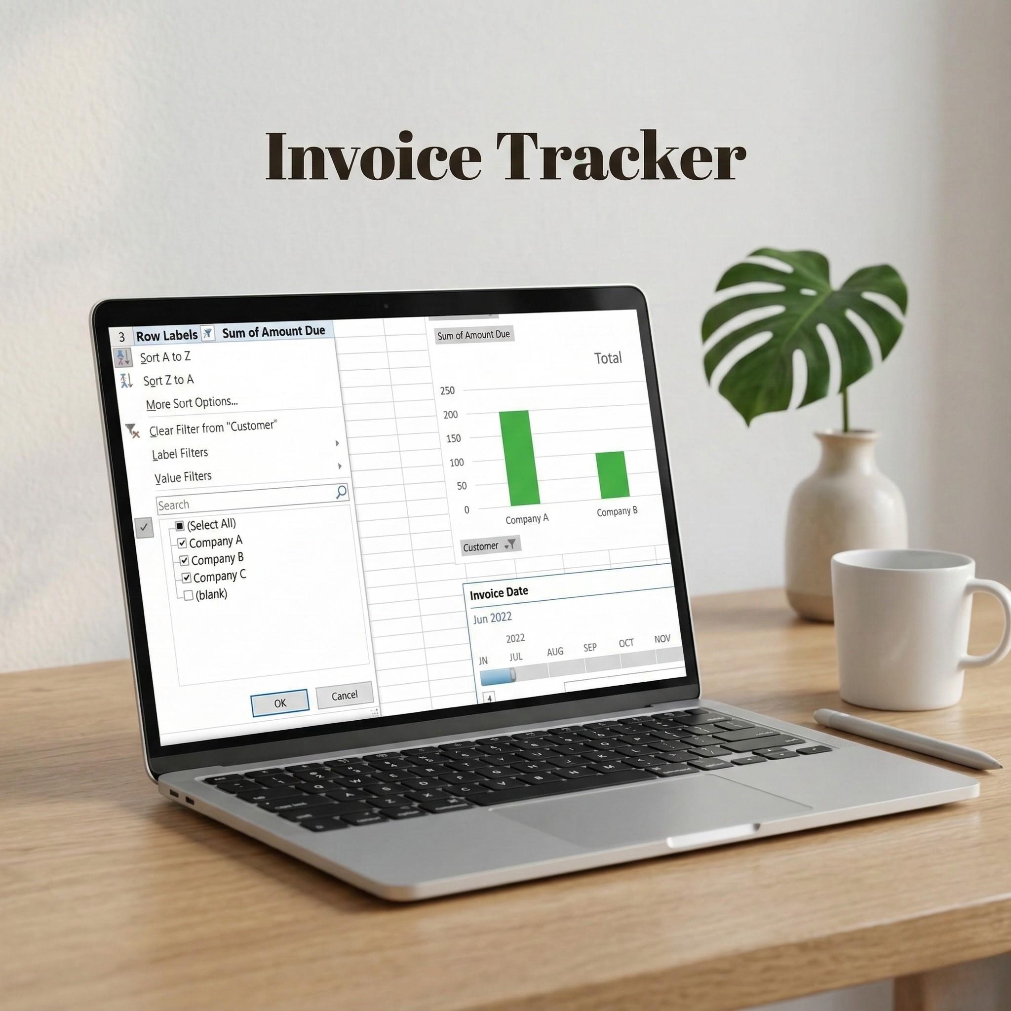 Invoice Tracker Excel Spreadsheet for Small Business | Automated ...