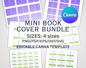 Editable Mini Book Cover Bundle Template Canva Printable TBR Jar Dollhouse DIY
