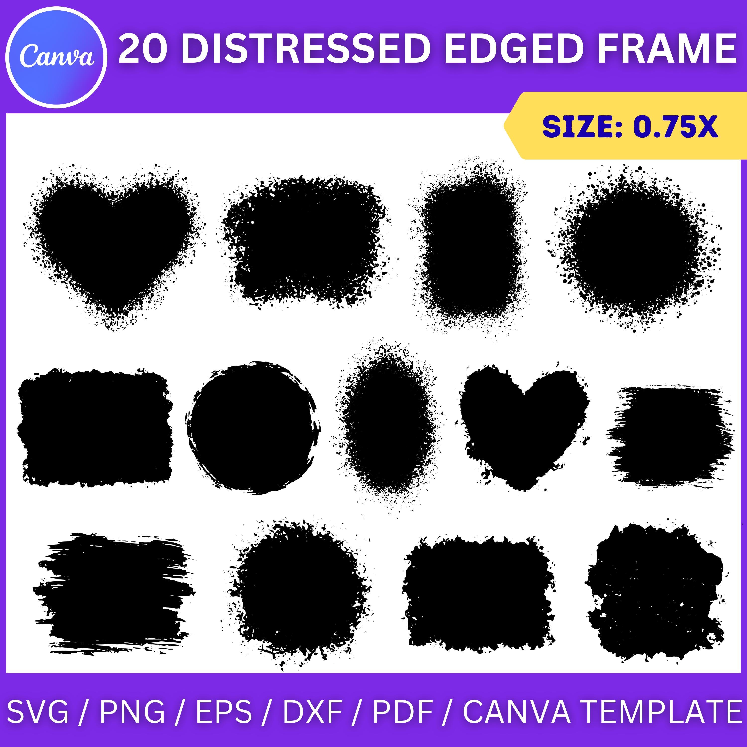 Distressed Edge Frame Canva Template | Torn Bleach Photo Bundle - Etsy