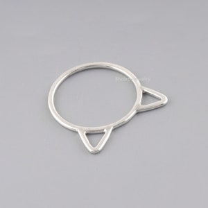 Cat Ring, Cat Ears Ring, Kitten Ring, Minimalist Cat Ring, Geometric Ring, Cats Silver Ring, Every Day Ring, Stackable Ring, Midi Ring