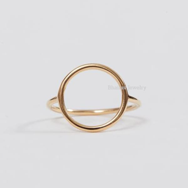 Gouden Halo Ring, 925 Sterling Zilver Vergulde Open Circle Ring, Zilveren Halo Ring, Moederdag Ring, Trouwring, Verlovingsring