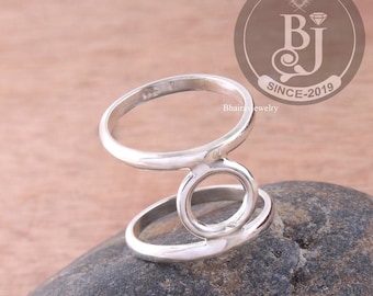 Handmade 925 Sterling Silver Geometric Splint Ring