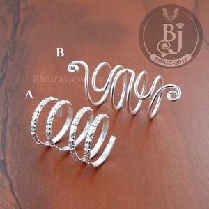 Anillo espiral de plata de ley hecho a mano para artritis