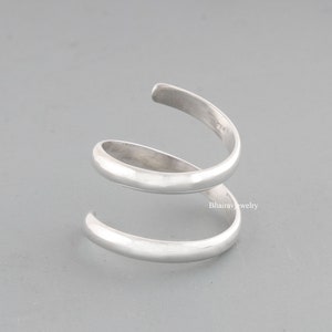 Sterling Silver Splint Ring, Wrap Around Splint - Silver R.A. Splint Ring, Geometric Ring, Wire Silver Ring