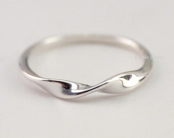 Sterling Silver Twisted Knuckle Ring, 925 Sterling Silver Knuckle Ring, Twisted Ring, Modern Ring, Simple Ring