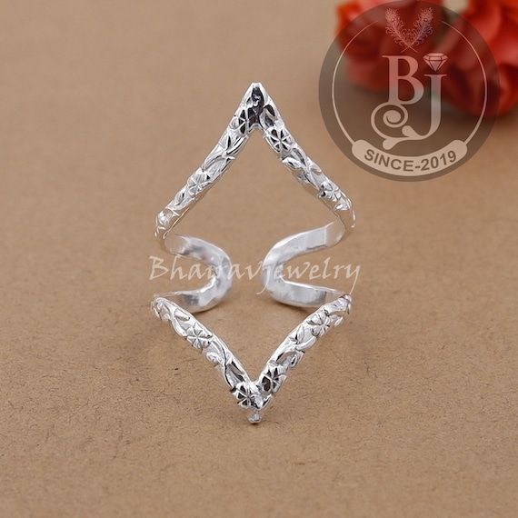 Bague Argent Sterling 925 Fait Main Chevron - Toutes Tailles - Neuf Sans Emballage