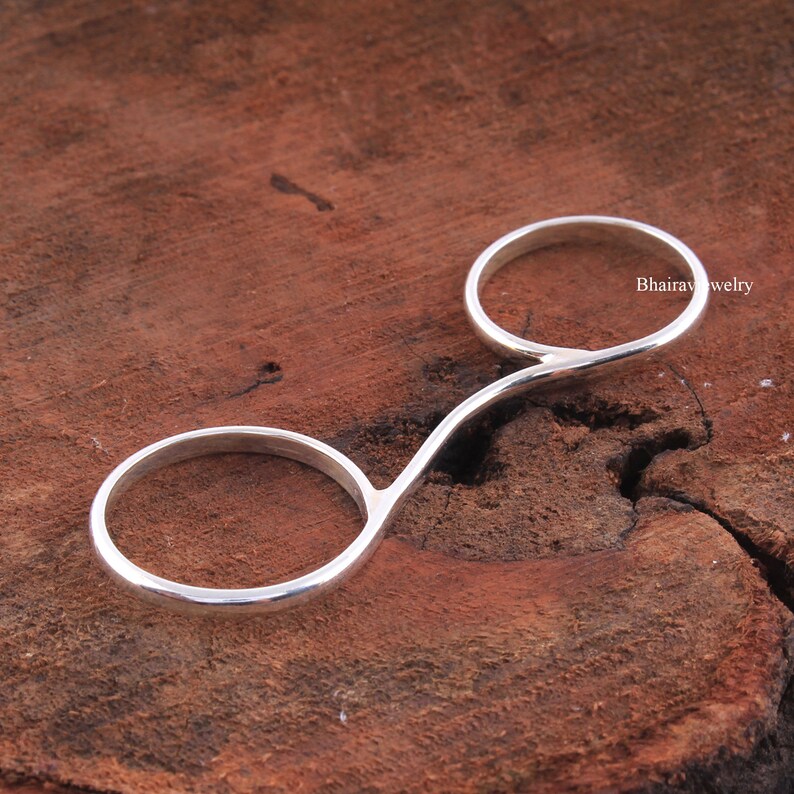 Buddy Splint Ring 925 Sterling Silver Geometric Pip Joint Etsy