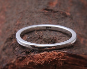 Silver Wedding Band, 925 Sterling Silver Wedding Ring, Eternity Band, Promise Band, Circle Ring, Simple Ring Band