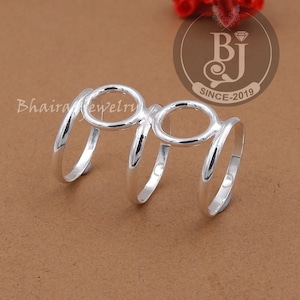 Sterling Silver Splint Ring, 925 Sterling Silver Geometric Dip or Pip Splint Ring, Finger Splint Ring, Splint Knuckle Ring, Silver Ring