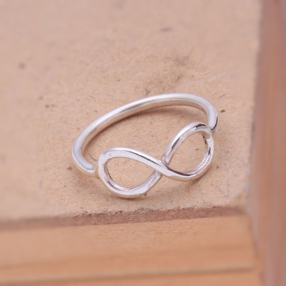 Sterling Silver Infinity Knot Ring: Handmade Geometric Jewelry