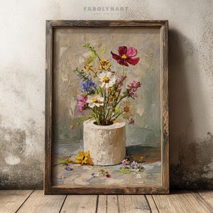 Rustic Floral Toilet Paper Print, Vintage Bathroom Decor, Retro Botanical Wall Art Print image 2
