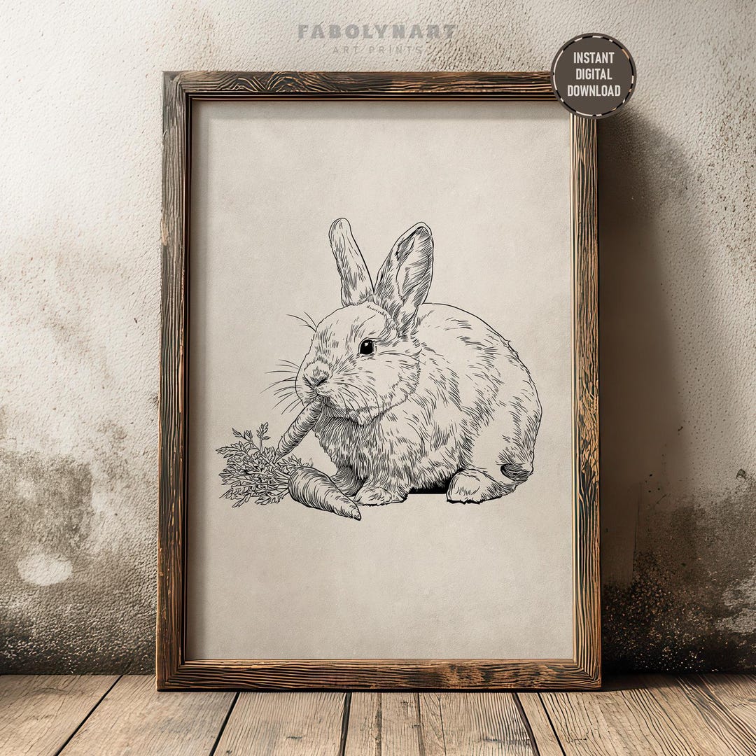 Rustic Print Rabbit This item is unavailable - Etsy