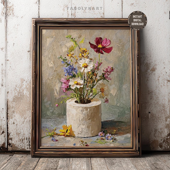 Printable Rustic Floral Toilet Paper Print, Vintage Bathroom Decor, Retro Botanical Wall Art Print, Digital Download