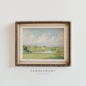 Vintage Golf Course Print Wall Art, Antique Sports Painting, Country Landscape Decor, Rustic Golf Club Poster image 11