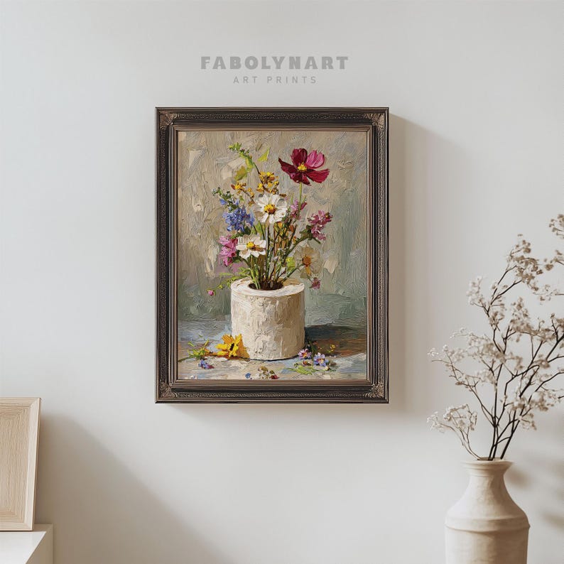 Rustykalny kwiatowy nadruk na papierze toaletowym do druku, wystrój łazienki w stylu vintage, retro botaniczny wydruk ścienny, pobieranie cyfrowe zdjęcie 5