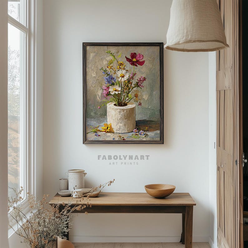 Rustic Floral Toilet Paper Print, Vintage Bathroom Decor, Retro Botanical Wall Art Print image 9