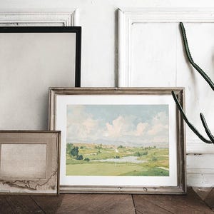 Vintage Golf Course Print Wall Art, Antique Sports Painting, Country Landscape Decor, Rustic Golf Club Poster image 7