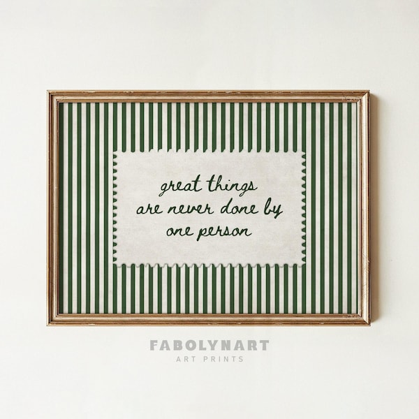 Motivational Teamwork Wall Art, Striped Office Decor, New Entrepreneur Gift, Business Partner Gift