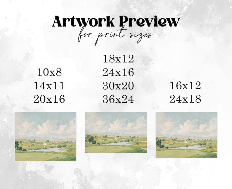 Vintage Golf Course Print Wall Art, Antique Sports Painting, Country Landscape Decor, Rustic Golf Club Poster image 5