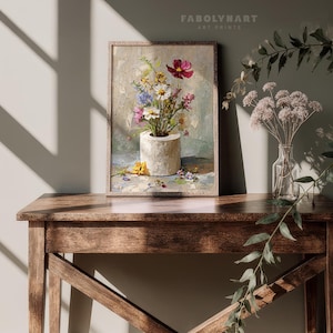 Rustic Floral Toilet Paper Print, Vintage Bathroom Decor, Retro Botanical Wall Art Print image 8