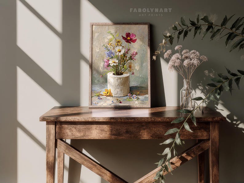 Rustic Floral Toilet Paper Print, Vintage Bathroom Decor, Retro Botanical Wall Art Print image 8