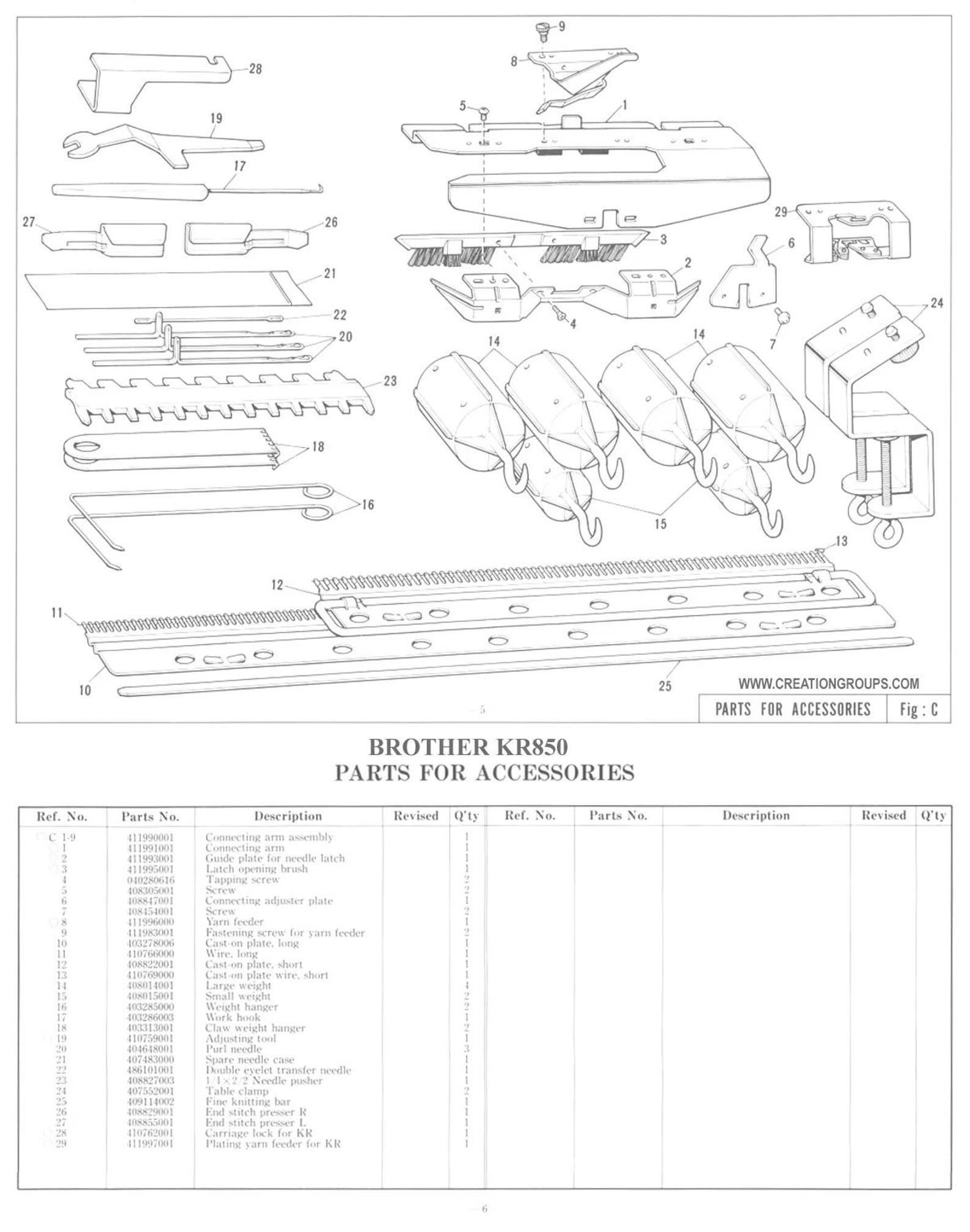 KR850 Ribber Knitting Machine for Brother KH860 KH868 KH900 KH970 or ...