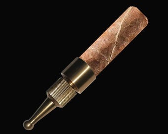 Bocchino per sigaro in ottone a grandezza naturale, porta sigarette, pipa Zeppelin con filtro