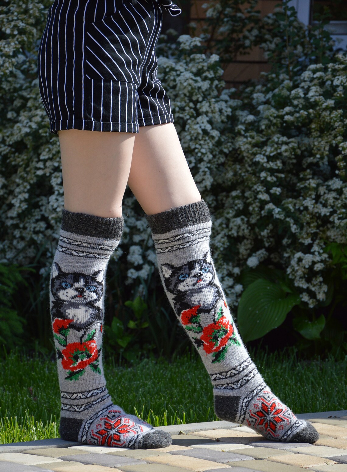 Sheep wool knee socks 100 mohair cashmere High knee socks Etsy