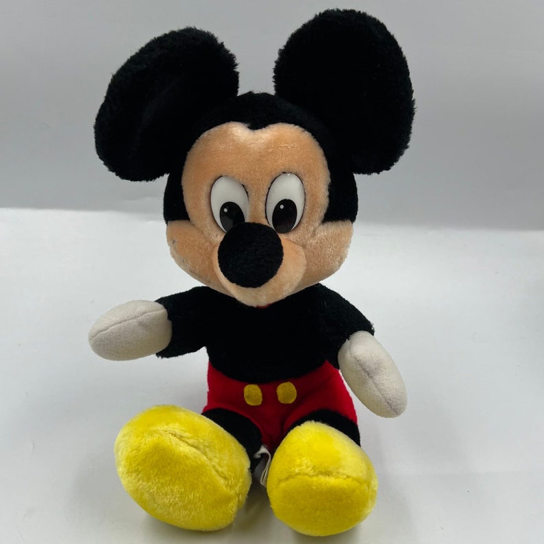 ヴィンテージ ディズニーランド ディズニーワールド ミッキーマウス ぬいぐるみ 赤 黄 黒 オリジナル 画像 1
