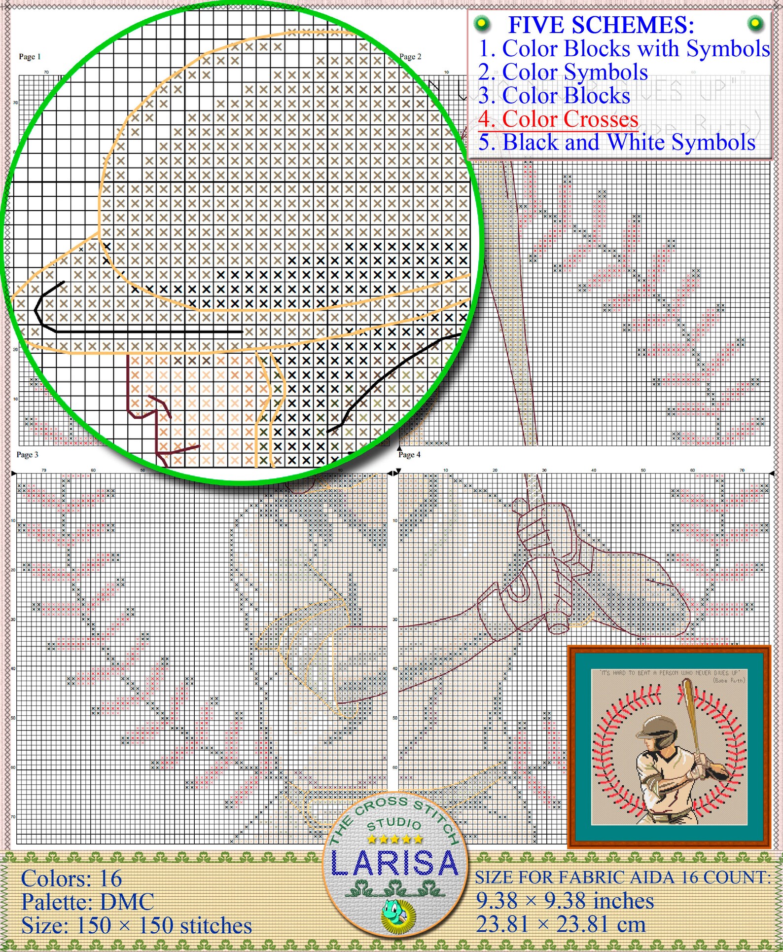 Baseball Cross Stitch Pattern Baseball Player Batter Etsy