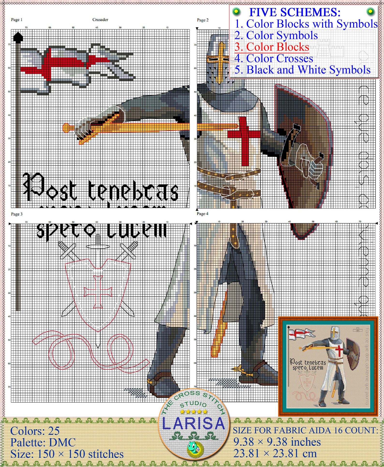 Knight Cross Stitch Pattern Crusader Medieval Knight Etsy