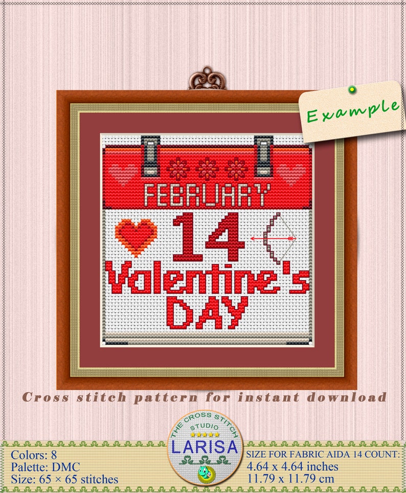Valentine's Day Cross Stitch Pattern | Etsy