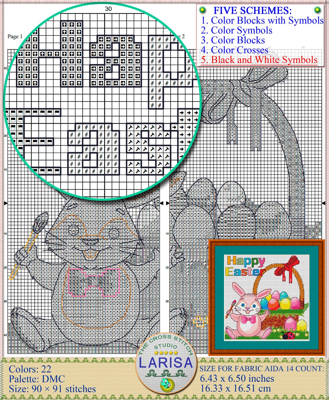 Happy Easter cross stitch pattern | Etsy