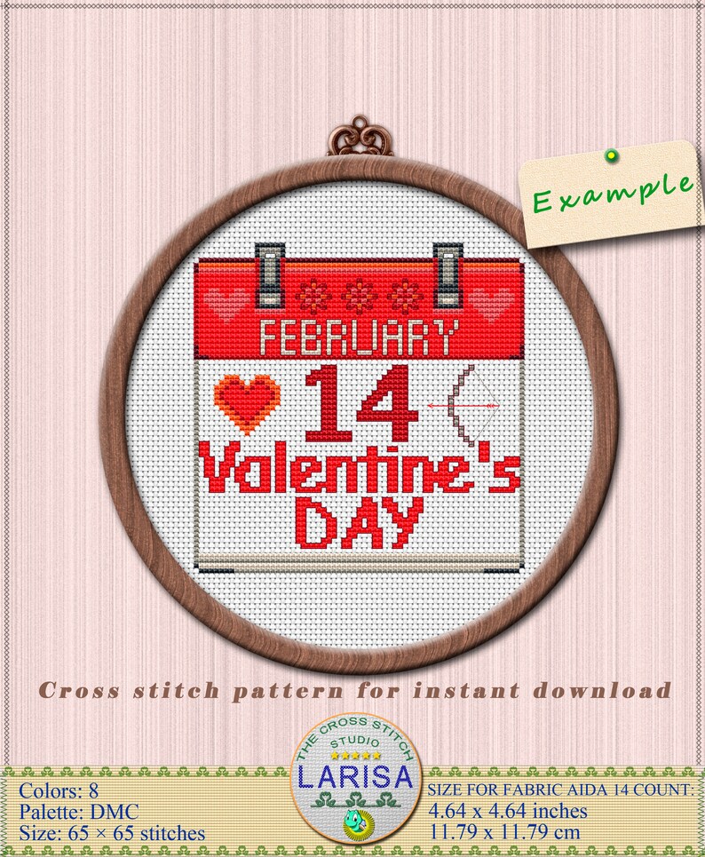 Valentine's Day Cross Stitch Pattern | Etsy