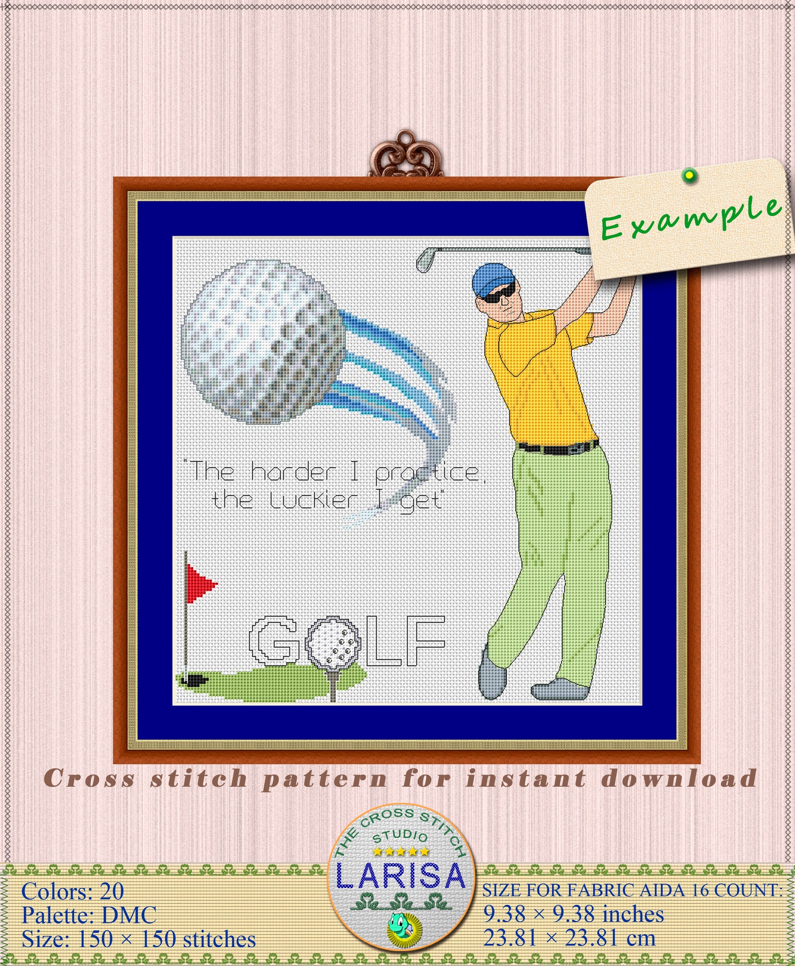 GOLF FREE AND EASY PRINTABLE CROSS STITCH PATTERN Free Cross Stitch
