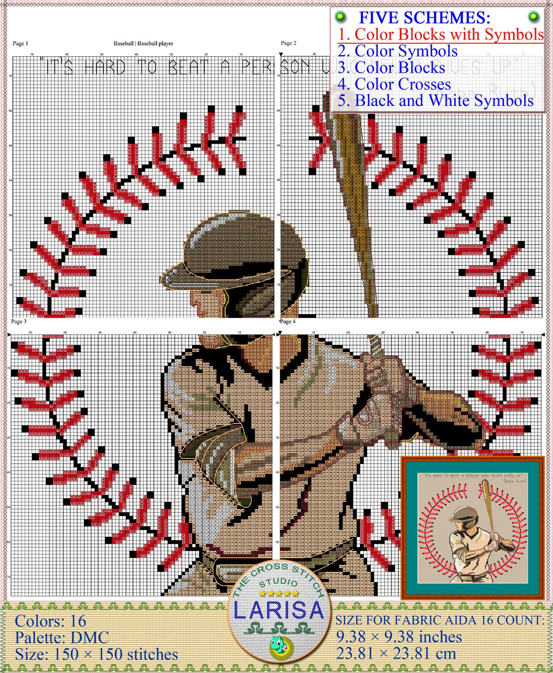 Baseball Cross Stitch Pattern Baseball Player Batter Etsy