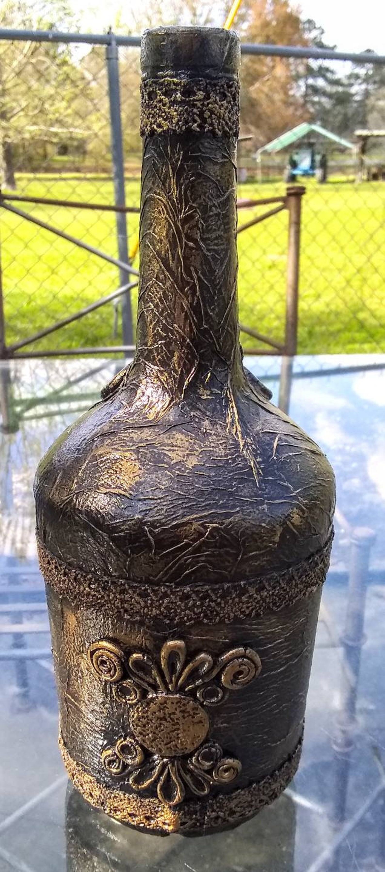 Decorated glass Hennessy bottle Etsy