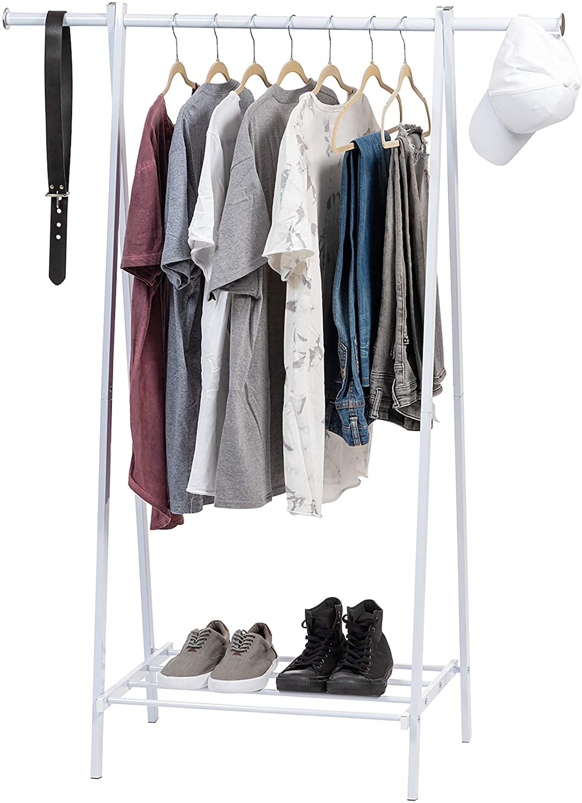 Minimalist Metal Closet Rack White Garment Rack Storage Box Etsy